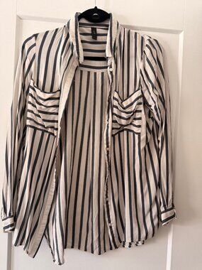 YAS ASOS Striped Button Down Shirt